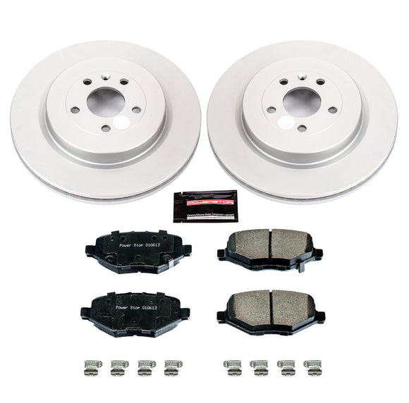 PowerStop Genuine Geomet Coated Rotor and Low-Dust Ceramic Brake Pad Kit