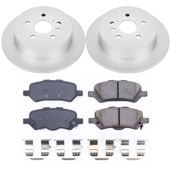 PowerStop Genuine Geomet Coated Rotor and Low-Dust Ceramic Brake Pad Kit