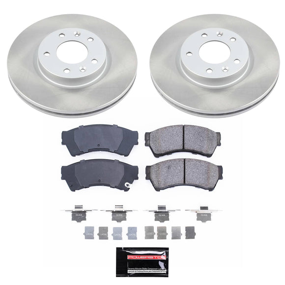 PowerStop Semi-Coated Rotor and Low-Dust Ceramic Brake Pad Kit