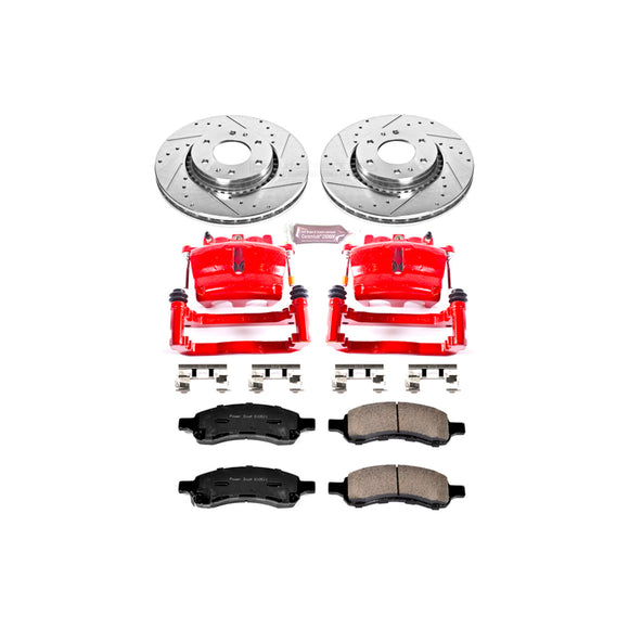 PowerStop Z23 Daily Driver Carbon-Fiber Ceramic Pads Drilled & Slotted Rotor & C