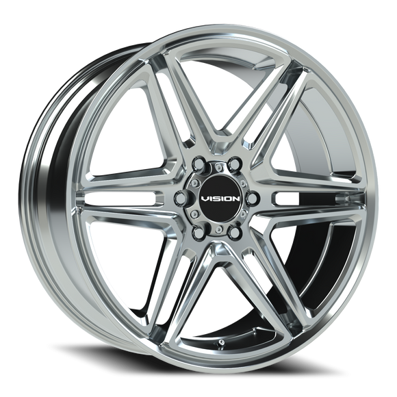22x9.5 Vision 476 Wedge Chrome Wheel 6x139.7 ET30 CB78.1