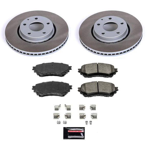 PowerStop Semi-Coated Rotor and Low-Dust Ceramic Brake Pad Kit