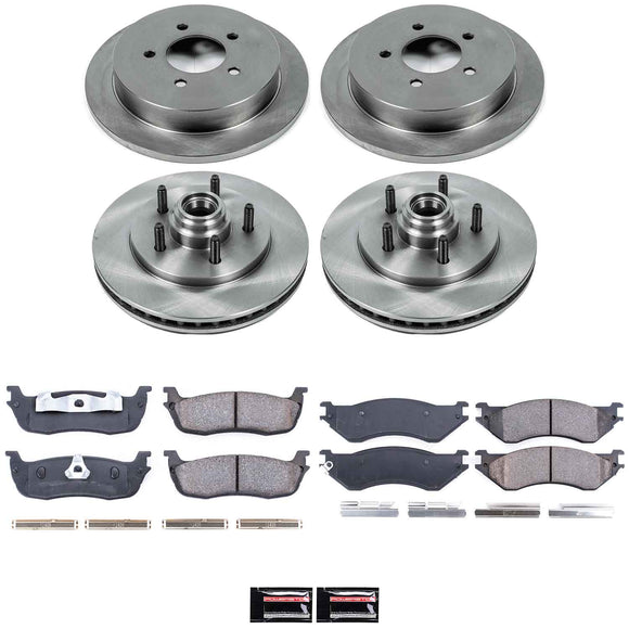 PowerStop OE Stock Replacement Low-Dust Ceramic Brake Pad and Rotor Kit