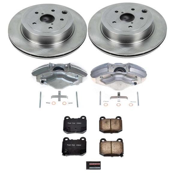 PowerStop OE Stock Replacement Low-Dust Ceramic Brake Pad, Rotor and Caliper Kit