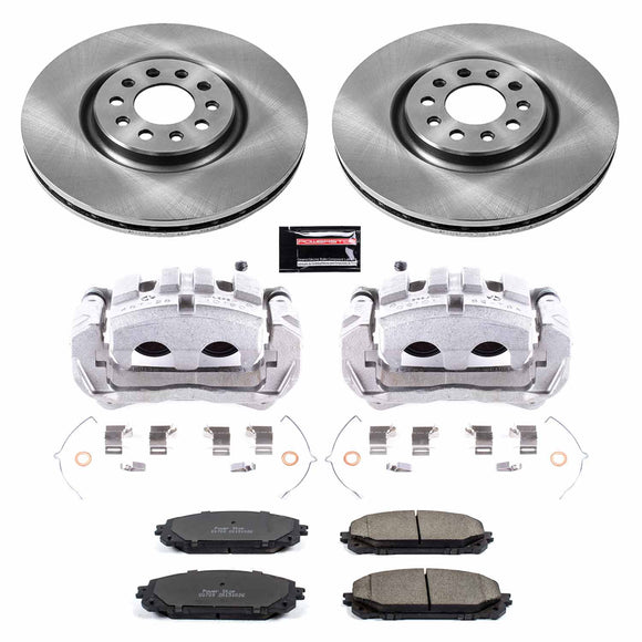 PowerStop OE Stock Replacement Low-Dust Ceramic Brake Pad, Rotor and Caliper Kit