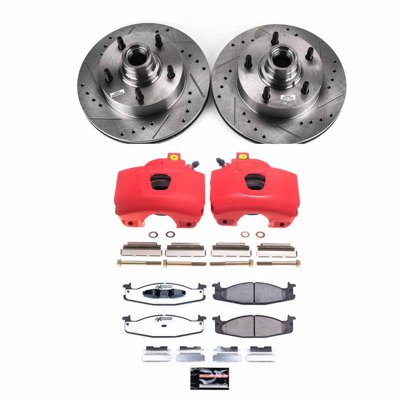 PowerStop Z36 Truck and SUV Ceramic Brake Pad, Drilled & Slotted Rotor, and Cali