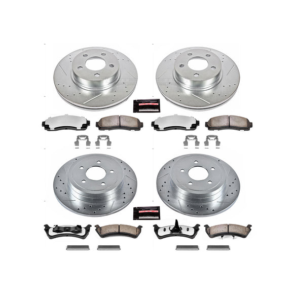 PowerStop Z36 Carbon-Fiber Ceramic Brake Pad with Drilled and Slotted Rotor Kit