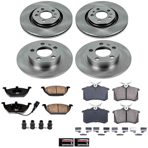 PowerStop OE Stock Replacement Low-Dust Ceramic Brake Pad and Rotor Kit