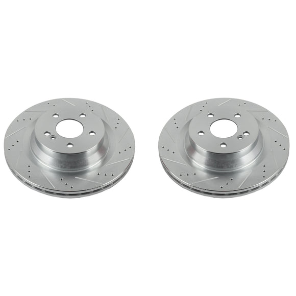 PowerStop Evolution Drilled Slotted Rotors Pair Rear For Mercedes-Benz E550