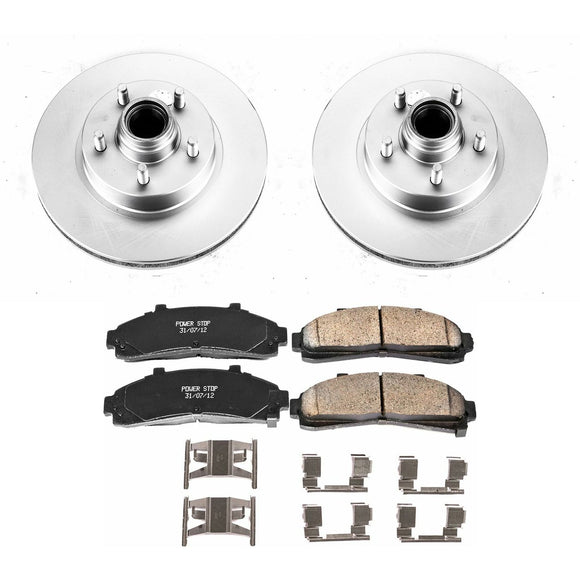 PowerStop Genuine Geomet Coated Rotor and Low-Dust Ceramic Brake Pad Kit