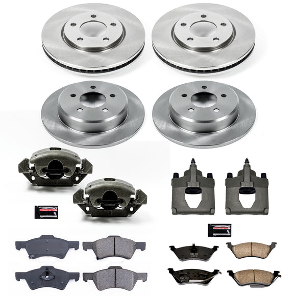 PowerStop OE Stock Replacement Low-Dust Ceramic Brake Pad, Rotor and Caliper Kit
