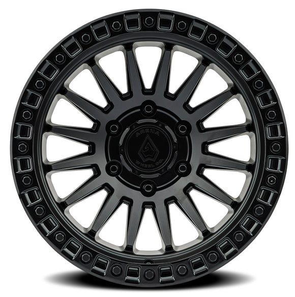 20x9 Arena Wheel Mesa Satin Black Center Glossy Black Lip 6x139.7 ET0 CB106.1