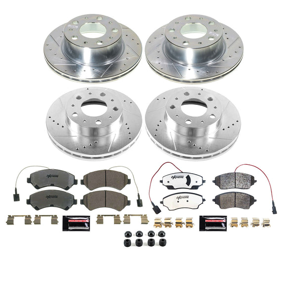 PowerStop Z36 Carbon-Fiber Ceramic Brake Pad with Drilled and Slotted Rotor Kit