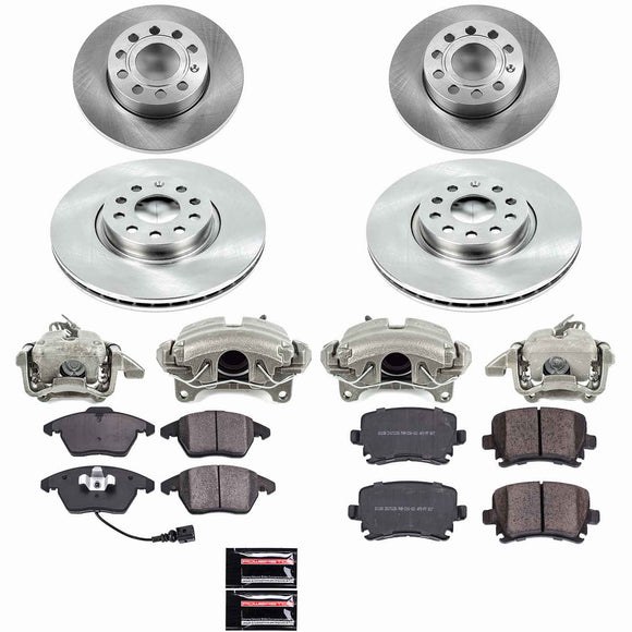 PowerStop OE Stock Replacement Low-Dust Ceramic Brake Pad, Rotor and Caliper Kit