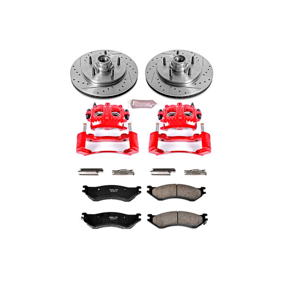 PowerStop Z23 Daily Driver Carbon-Fiber Ceramic Pads Drilled & Slotted Rotor & C
