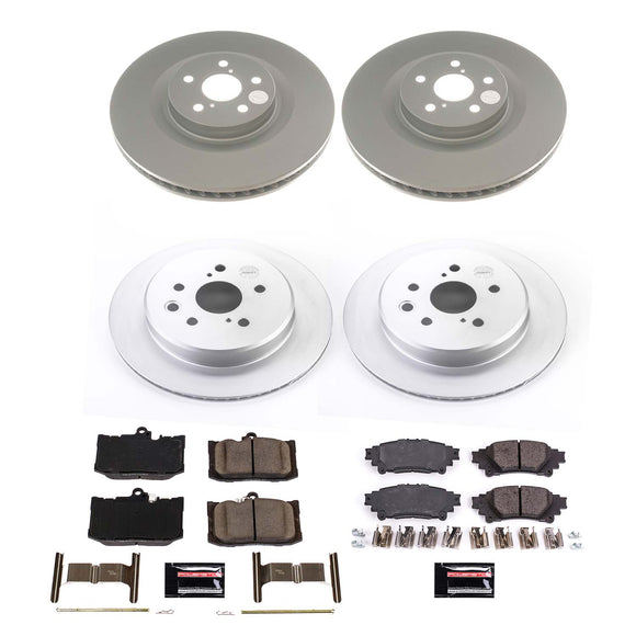 PowerStop Genuine Geomet Coated Rotor and Low-Dust Ceramic Brake Pad Kit