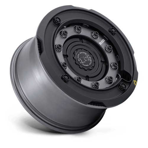 17x8.5 Black Rhino BR027 Arx Gun Black Matte Black Ring 5x127 ET0 Wheel