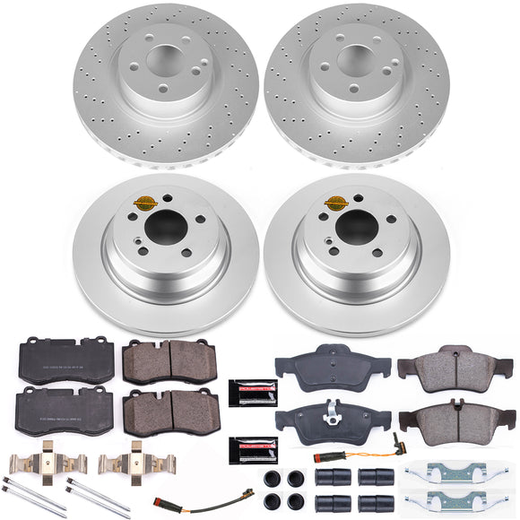 PowerStop Genuine Geomet Coated Rotor and Carbon-Fiber Ceramic Brake Pad Kit