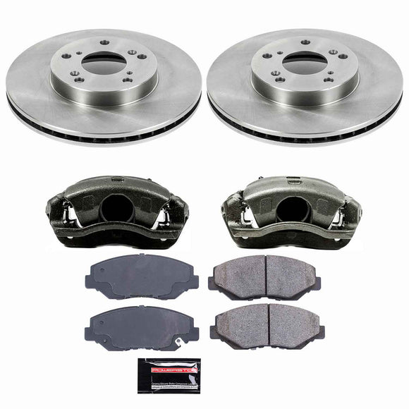 PowerStop OE Stock Replacement Low-Dust Ceramic Brake Pad, Rotor and Caliper Kit