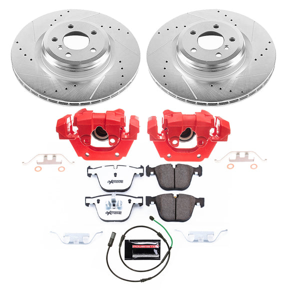 PowerStop Z26 Street Performance Ceramic Brake Pad, Drilled Slotted Rotor, and C