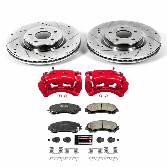 PowerStop Z23 Daily Driver Carbon-Fiber Ceramic Pads Drilled & Slotted Rotor & C