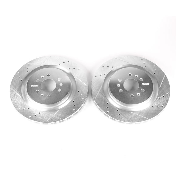 PowerStop Evolution Drilled Slotted Rotors Pair Rear For Cadillac CTS