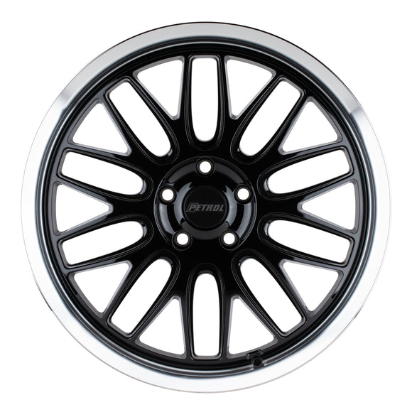 19x8 Petrol P4C Gloss Black With Machined Lip 5x115 ET40 CB76.1 Wheel Rim