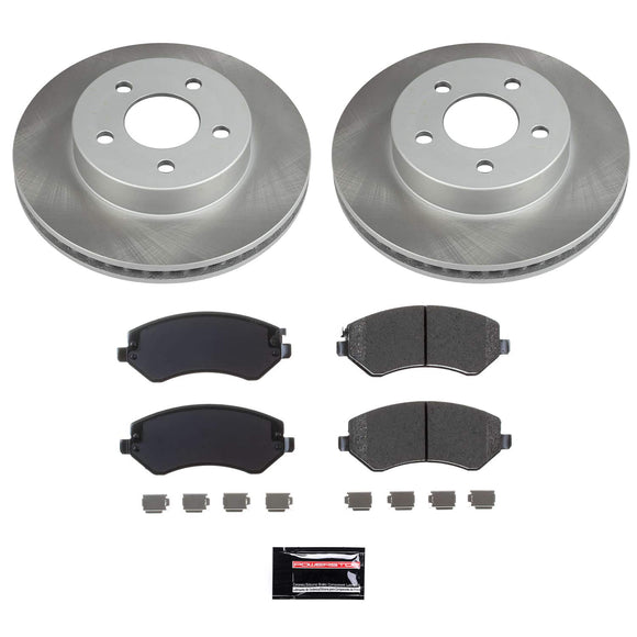 PowerStop Semi-Coated Rotor and Low-Dust Ceramic Brake Pad Kit