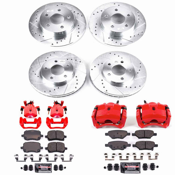 PowerStop Z23 Daily Driver Carbon-Fiber Ceramic Pads Drilled & Slotted Rotor & C