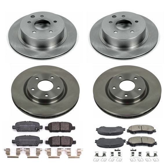 PowerStop OE Stock Replacement Low-Dust Ceramic Brake Pad and Rotor Kit