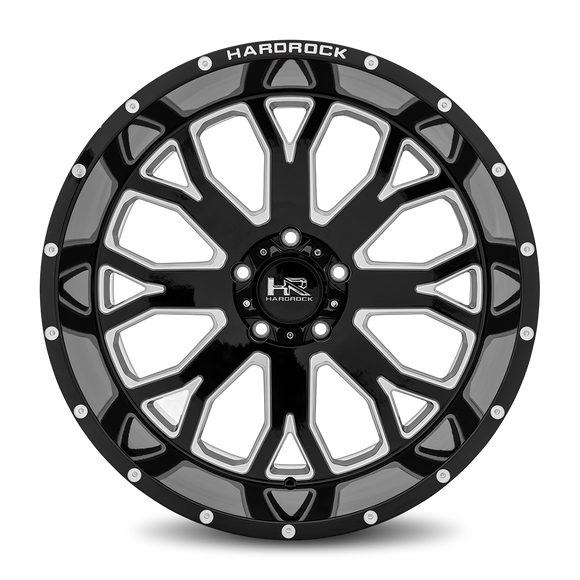 22x12 Hardrock Slammer XPosed Gloss Black Milled 5x150 ET-44 wheel/rim