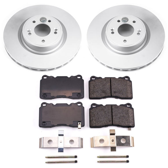 PowerStop Genuine Geomet Coated Rotor and Low-Dust Ceramic Brake Pad Kit