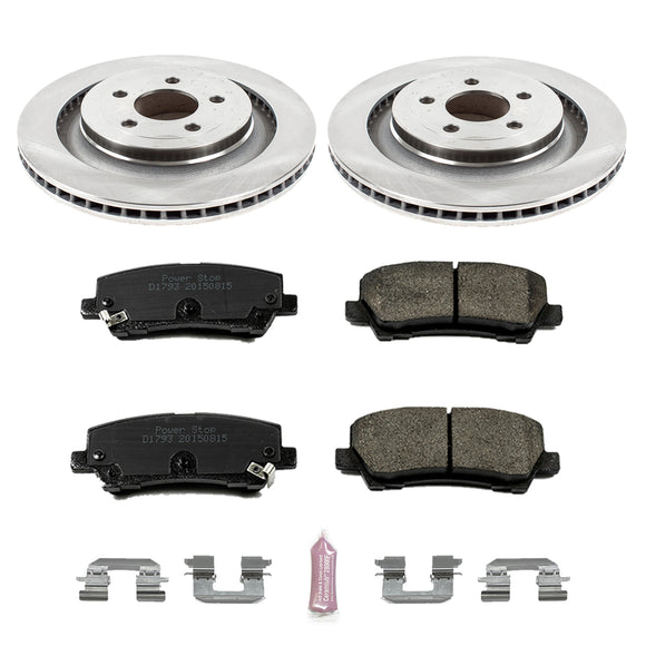 PowerStop OE Stock Replacement Low-Dust Ceramic Brake Pad and Rotor Kit