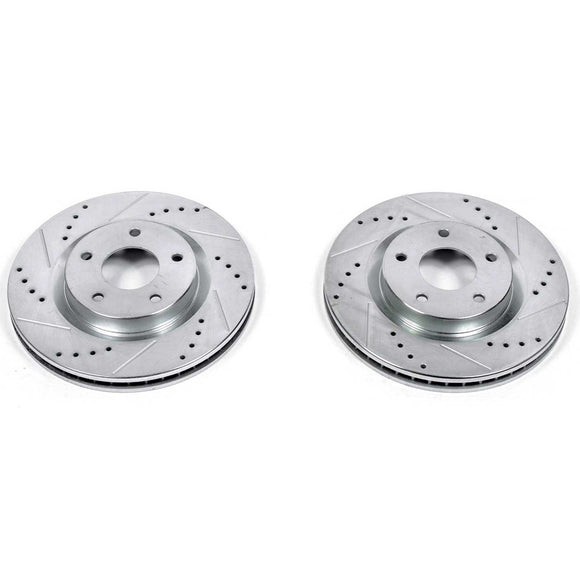 PowerStop Evolution Drilled Slotted Rotors Pair Front For Nissan Sentra
