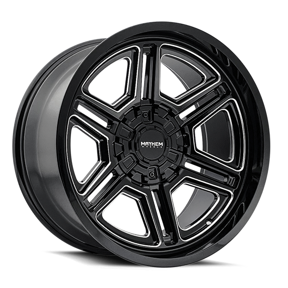 20x10 Mayhem Hermosa Gloss Black Milled 8x165.1 ET-25 CB130.8 Wheel Rim