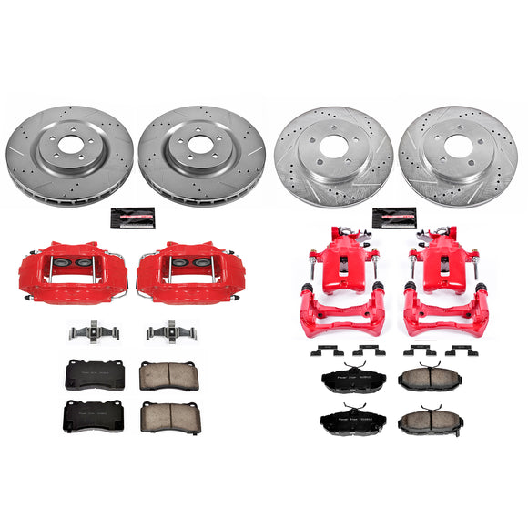 PowerStop Z23 Daily Driver Carbon-Fiber Ceramic Pads Drilled & Slotted Rotor & C