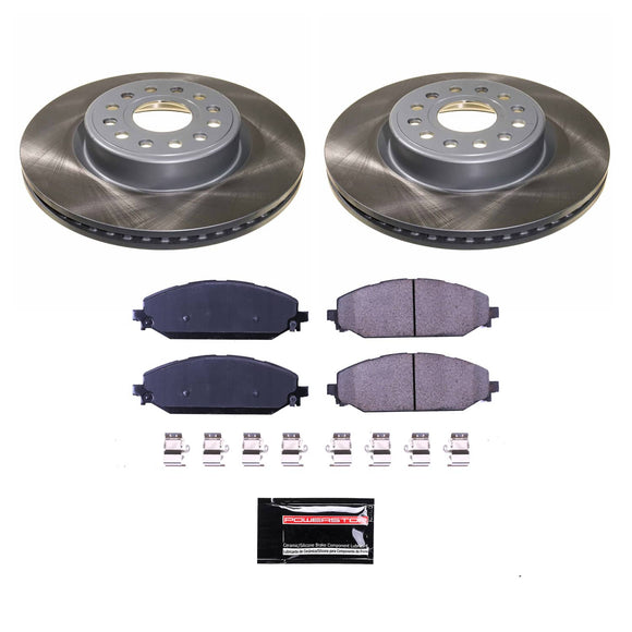 PowerStop Semi-Coated Rotor and Low-Dust Ceramic Brake Pad Kit