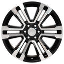 22" Replica Wheel CV44 Fits GMC Yukon Rim 22x9 Black Mach'd Wheel