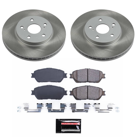 PowerStop Semi-Coated Rotor and Low-Dust Ceramic Brake Pad Kit