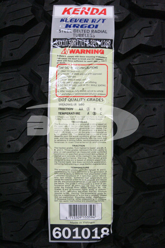 Kenda Klever R/T KR601 Tire(s) 33X10.50R18 LRE BSW 121R 33105018