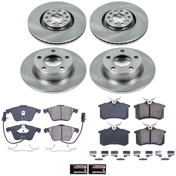 PowerStop OE Stock Replacement Low-Dust Ceramic Brake Pad and Rotor Kit