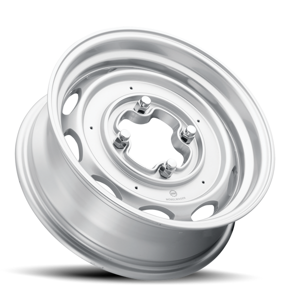 15x4.5 Mobelwagen 430S Interceptor Satin Silver 4x130 ET25 CB85.85 Wheel