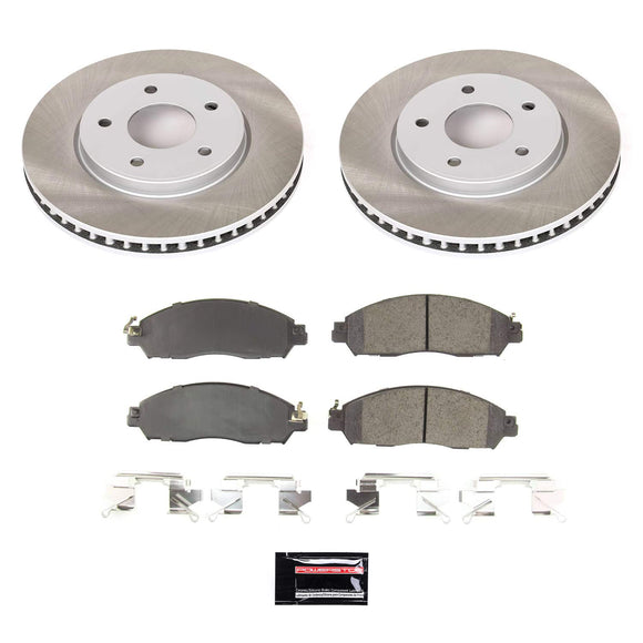 PowerStop Semi-Coated Rotor and Low-Dust Ceramic Brake Pad Kit