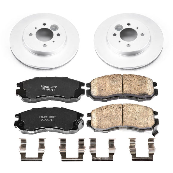 PowerStop Genuine Geomet Coated Rotor and Low-Dust Ceramic Brake Pad Kit