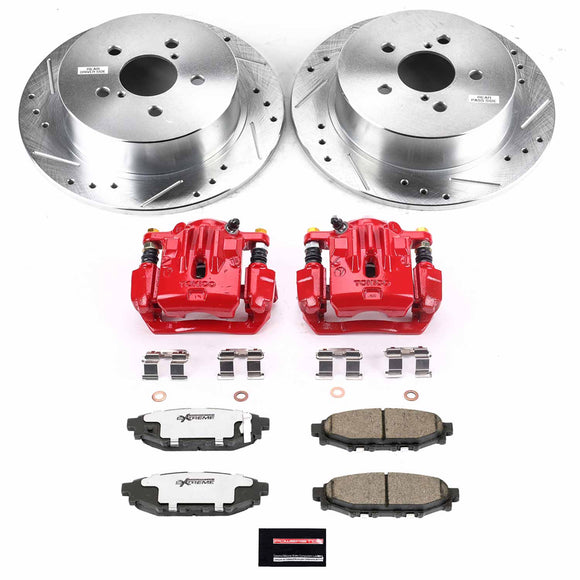 PowerStop Z26 Street Performance Ceramic Brake Pad, Drilled Slotted Rotor, and C