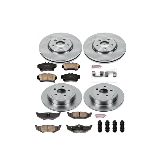 PowerStop OE Stock Replacement Low-Dust Ceramic Brake Pad and Rotor Kit