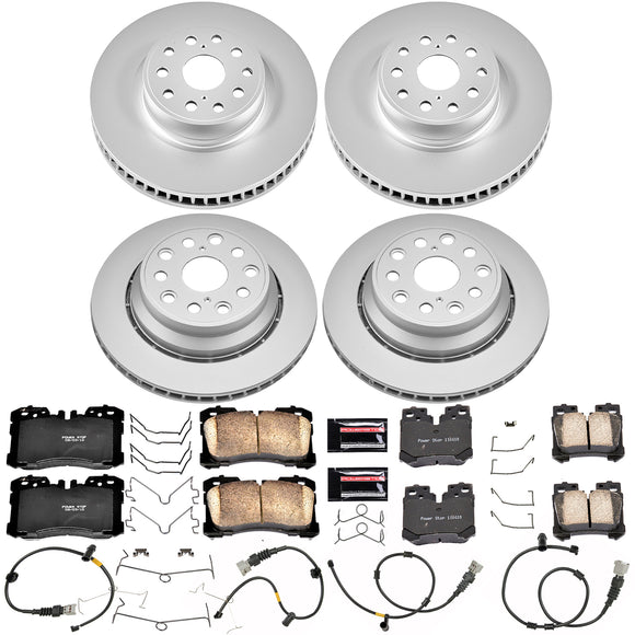 PowerStop Genuine Geomet Coated Rotor and Low-Dust Ceramic Brake Pad Kit