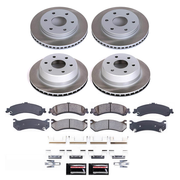 PowerStop Semi-Coated Rotor and Low-Dust Ceramic Brake Pad Kit
