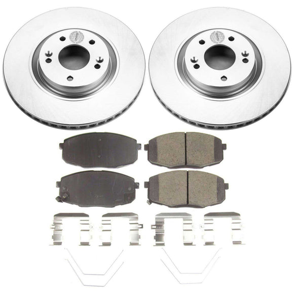 PowerStop Genuine Geomet Coated Rotor and Low-Dust Ceramic Brake Pad Kit