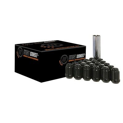 12X1.5 Bulge Acorn Spline Lug Nuts 1.38" 20 Piece Install Kit Black